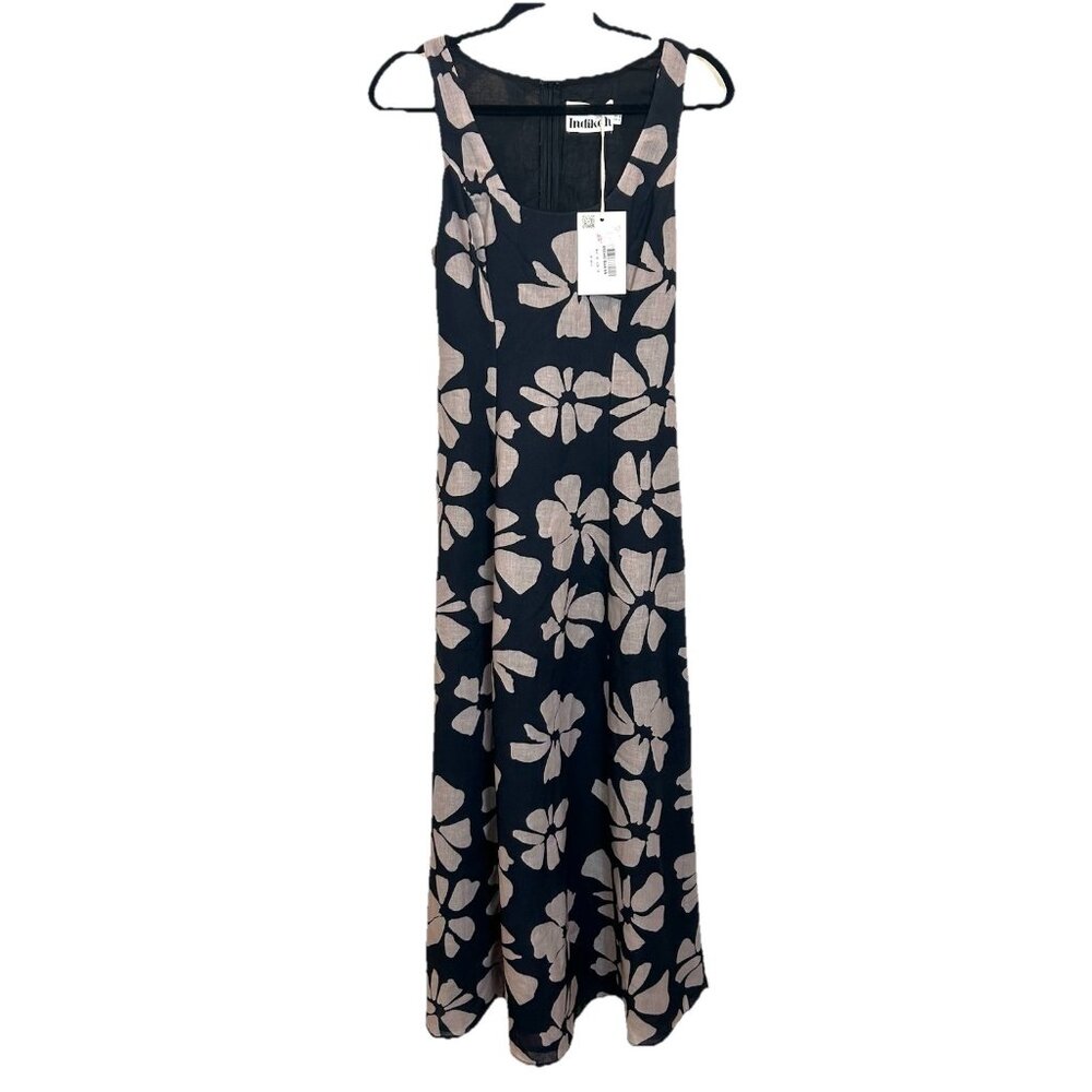NWT Indikah Lillia Size Small Floral‎ A-Line Maxi Dress Cotton Blend